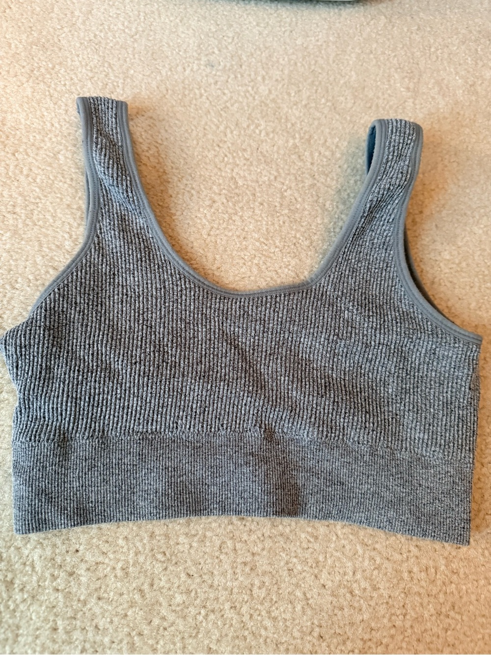 Aerie - Ribbed Grey Seamless Sports Bra